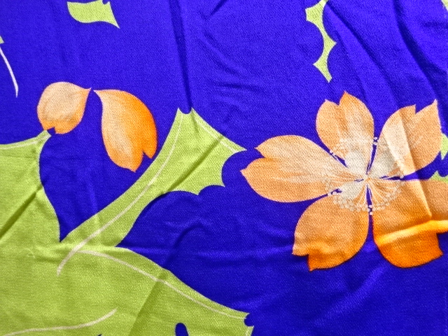  大正ロマン　錦紗草花模様長羽織